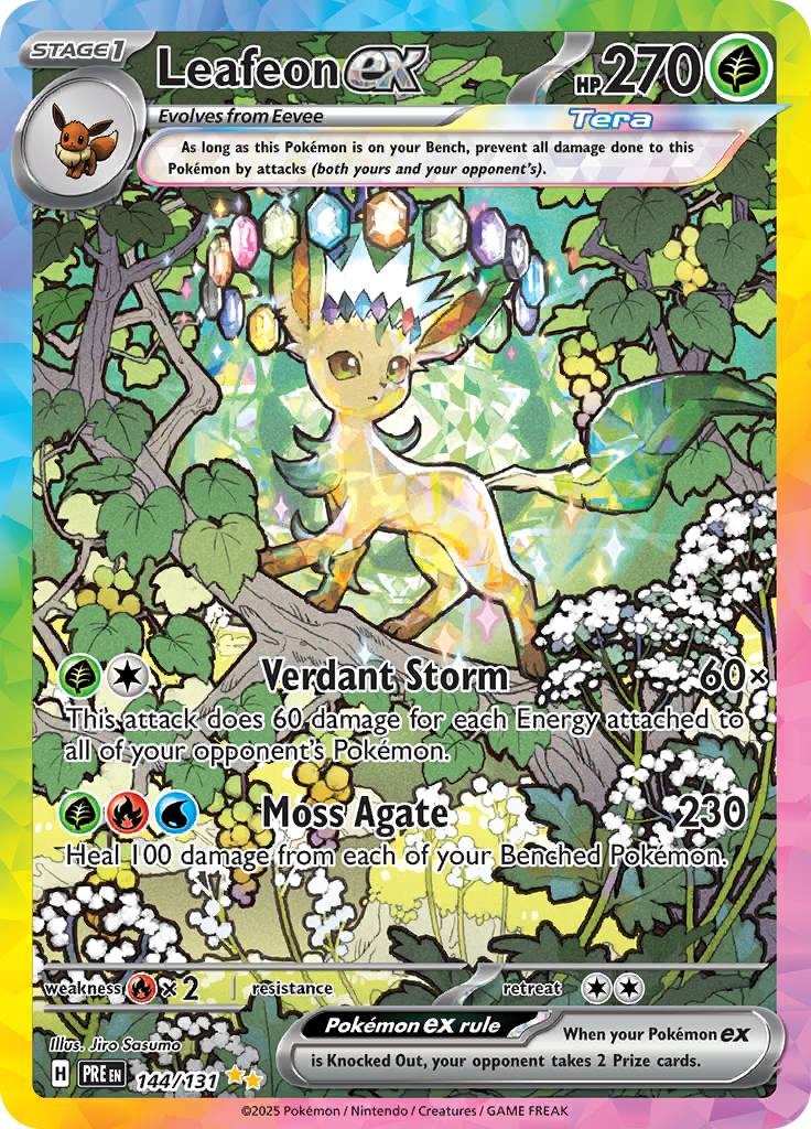 Leafeon ex #144 Pokémon Prismatic Evolutions Sticker